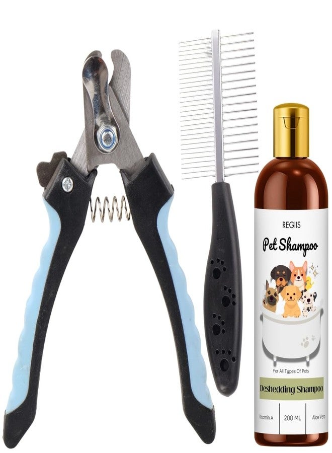 شامبو لإزالة الشعر الزائد للحيوانات الأليفة مع فيتامين أ والصبار، تركيبة احترافية للعناية بالكلاب، 200 مل (عبوة من 3) - Image 1